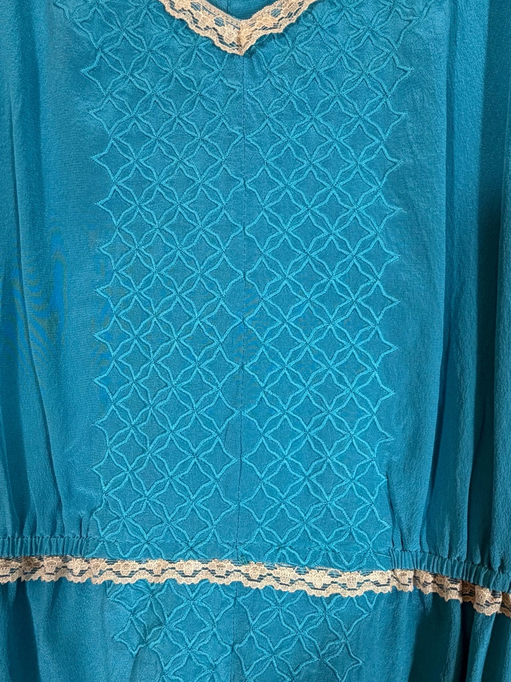 Quiksilver Teal Silk Lace Y2K  Dress As Seen On Selena Gomez Size S Indie Sleaze - Picture 5 of 12